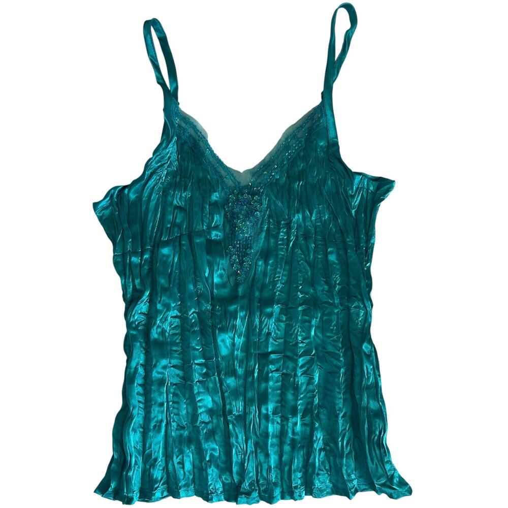 Y2k Satin Beaded Top
